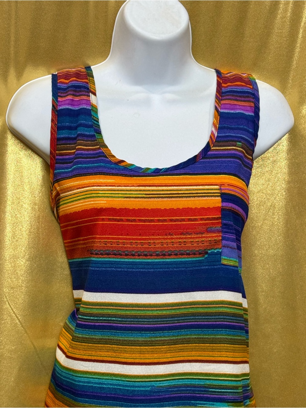 Olive & Oak Striped Racerback Tank Top | Size Large | Made in USA 🌟 - Picture 3 of 13